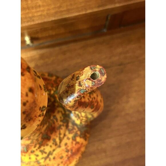 MCM Ceramic Studio Pottery Coffee Pot Orange Speckled Vintage - Picture 6 of 10